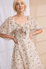 Load image into Gallery viewer, Floral Print Sweetheart Neck Bell Sleeve Mini Dress