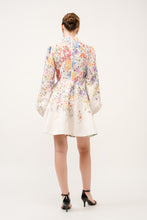 Load image into Gallery viewer, Long Puff Sleeve Floral Print Mini Dress