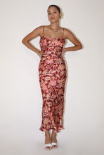 Load image into Gallery viewer, Paisley Print Satin Long Dress