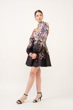 Load image into Gallery viewer, Long Puff Sleeve Floral Print Mini Dress