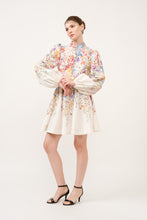 Load image into Gallery viewer, Long Puff Sleeve Floral Print Mini Dress