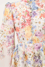 Load image into Gallery viewer, Long Puff Sleeve Floral Print Mini Dress