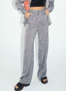 Printed Satin Long Pants