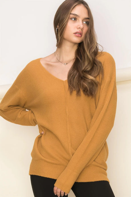 V-neck Long Sleeve Sweater