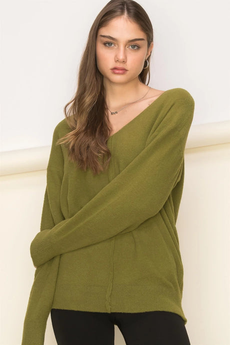 V-neck Long Sleeve Sweater