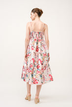 Load image into Gallery viewer, Floral Print Satin Bow Detail Midi Dress