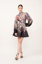 Load image into Gallery viewer, Long Puff Sleeve Floral Print Mini Dress