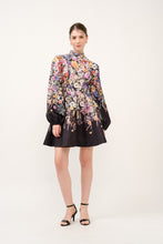 Load image into Gallery viewer, Long Puff Sleeve Floral Print Mini Dress