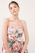 Load image into Gallery viewer, Floral Print Satin Bow Detail Midi Dress