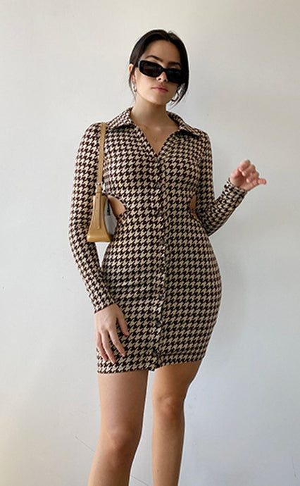 Houndstooth Mini Dress