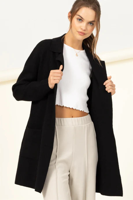 Sophisticated Take Long Sleeve Lapel Duster Cardigan