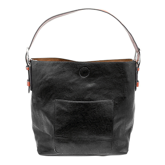 Classic Hobo Handbag-Black/Cedar